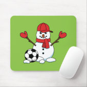 Funny Snowman mit Fußball Mousepad (Mit Mouse)