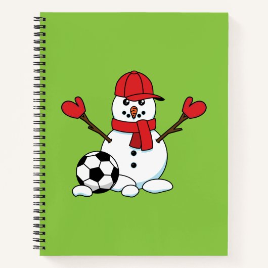 Funny Snowman mit Fußball Notizblock (Vorderseite)