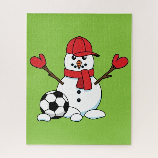 Funny Snowman mit Fußball Puzzle (Vertikal)