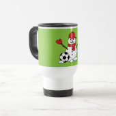 Funny Snowman mit Fußball Reisebecher (Vorderseite Links)