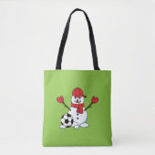 Funny Snowman mit Fußball Tasche (Vorderseite)