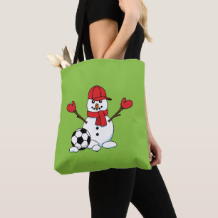 Funny Snowman mit Fußball Tasche