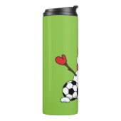 Funny Snowman mit Fußball Thermosbecher (Nach links gedreht)