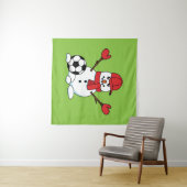 Funny Snowman mit Fußball Wandteppich (Beispiel (Horizontal))