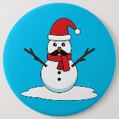 Funny Snowman mit Mustache und Carrot Button (Vorderseite)