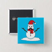 Funny Snowman mit Mustache und Carrot Button (Vorne & Hinten)