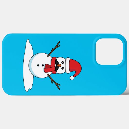 Funny Snowman mit Mustache und Carrot Case-Mate iPhone Hülle (Rückseite (Horizontal))