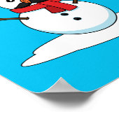 Funny Snowman mit Mustache und Carrot Poster (Ecke)