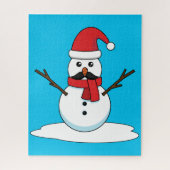 Funny Snowman mit Mustache und Carrot Puzzle (Vertikal)