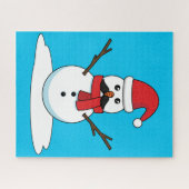 Funny Snowman mit Mustache und Carrot Puzzle (Horizontal)