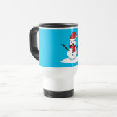 Funny Snowman mit Mustache und Carrot Reisebecher (Vorderseite Links)