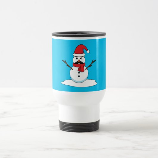 Funny Snowman mit Mustache und Carrot Reisebecher (Mittel)