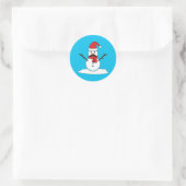 Funny Snowman mit Mustache und Carrot Runder Aufkleber (Tasche)