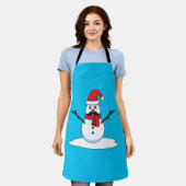 Funny Snowman mit Mustache und Carrot Schürze (Getragen)