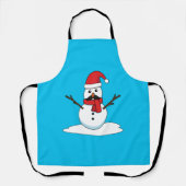 Funny Snowman mit Mustache und Carrot Schürze (Vorderseite)