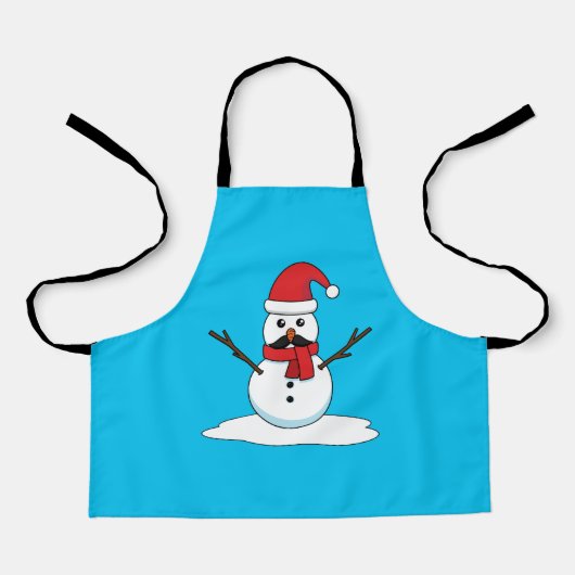 Funny Snowman mit Mustache und Carrot Schürze (Vorderseite)