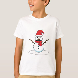 Funny Snowman mit Mustache und Carrot T-Shirt