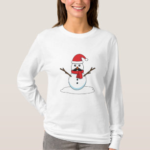 Funny Snowman mit Mustache und Carrot T-Shirt