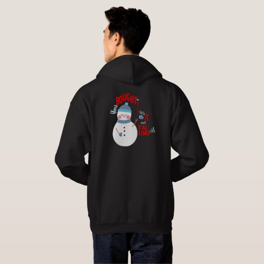 Funny Snowman Mitten Gift Text über Black Hoodie (Schwarz voll)