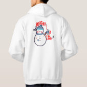 Funny Snowman Mitten Gift Text über White Hoodie (Rückseite)