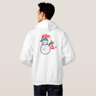 Funny Snowman Mitten Gift Text über White Hoodie