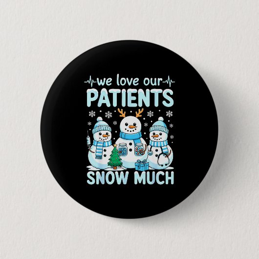 Funny Snowman Nurse Christmas Winter Holiday Healt Button (Vorderseite)