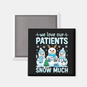 Funny Snowman Nurse Christmas Winter Holiday Healt Magnet (Vorderseite/Rückseite)