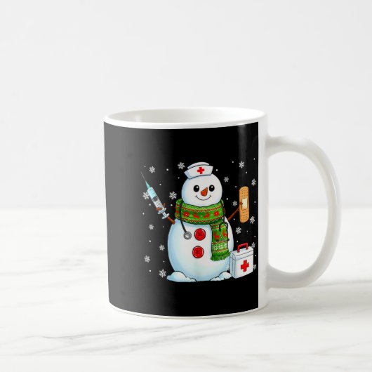 Funny Snowman Nurse Pjs Pajamas Christmas Xmas Wom Kaffeetasse (Rechts)