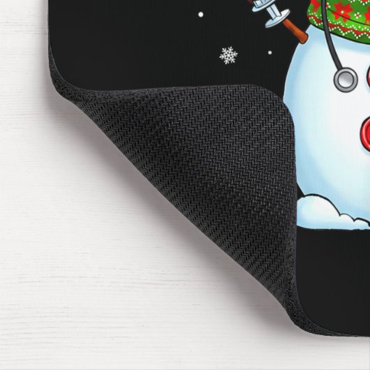 Funny Snowman Nurse Pjs Pajamas Christmas Xmas Wom Mousepad (Ecke)