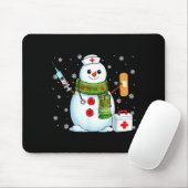Funny Snowman Nurse Pjs Pajamas Christmas Xmas Wom Mousepad (Mit Mouse)