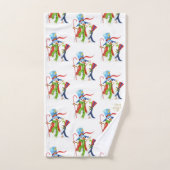 Funny Snowman Penguin Gold Glitzer Frohe Weihnacht Badhandtuch Set (Handtuch)