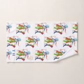 Funny Snowman Penguin Gold Glitzer Frohe Weihnacht Badhandtuch Set (Handtuch)