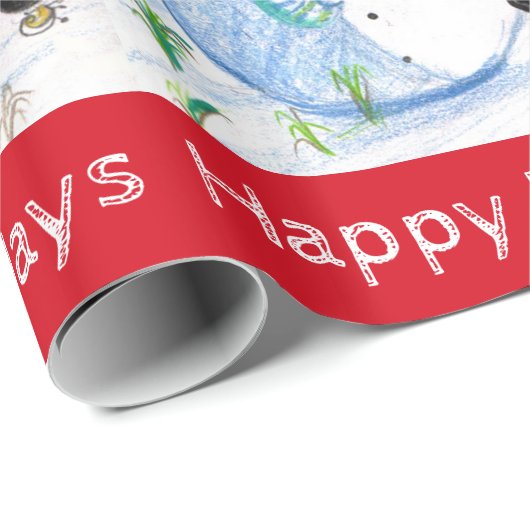 FUNNY SNOWMAN, PENGUIN'S WINTER SERENADE GESCHENKPAPIER (Rolleneckpunkt)