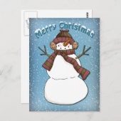Funny Snowman Postkarte (Vorne/Hinten)