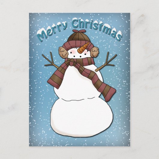 Funny Snowman Postkarte (Vorderseite)
