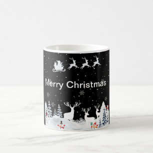 Funny Snowman, Reindeer Frohe Weihnachten Verwandlungstasse