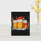 Funny Snowman Santa Hat Drink Christmas Xmas Men Karte (Gelbe Blume)