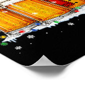 Funny Snowman Santa Hat Drink Christmas Xmas Men Poster (Ecke)