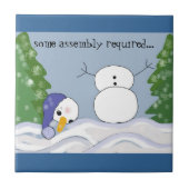 Funny Snowman Scene Fliese (Vorderseite)