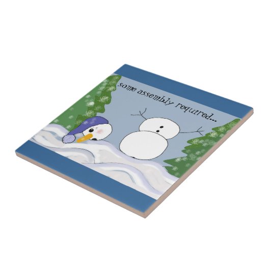 Funny Snowman Scene Fliese (Seite)