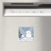 Funny Snowman Scene Magnet (In Situ (Geschirrspüler))
