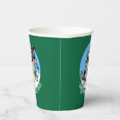 Funny Snowman Skifahren Weihnachts-Party Jahr Cart Pappbecher (Rechts)