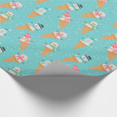 Funny Snowman Snow Cone Winterurlaub oder Geburtst Geschenkpapier (Ecke)