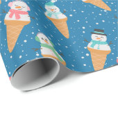 Funny Snowman Snow Cone Winterurlaub oder Geburtst Geschenkpapier (Rolleneckpunkt)