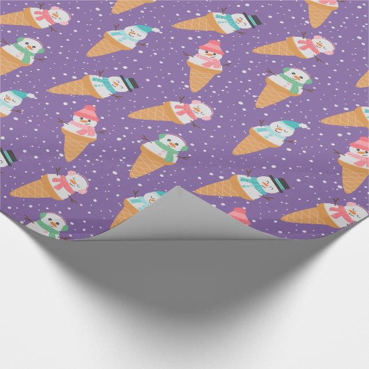 Funny Snowman Snow Cone Winterurlaub oder Geburtst Geschenkpapier (Ecke)