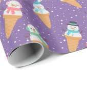 Funny Snowman Snow Cone Winterurlaub oder Geburtst Geschenkpapier (Rolleneckpunkt)
