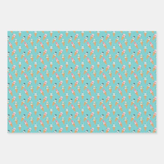 Funny Snowman Snow Cone Winterurlaub oder Geburtst Geschenkpapier Set (Vorderseite 3)