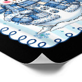 Funny Snowman Snowflake Merry Christmas Xmas Famil Poster (Ecke)