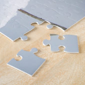 Funny Snowman trägt Orange Hat Whimsical Foto Puzzle (Seite)