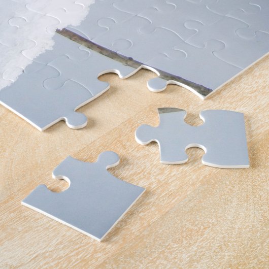 Funny Snowman trägt Orange Hat Whimsical Foto Puzzle (Seite)